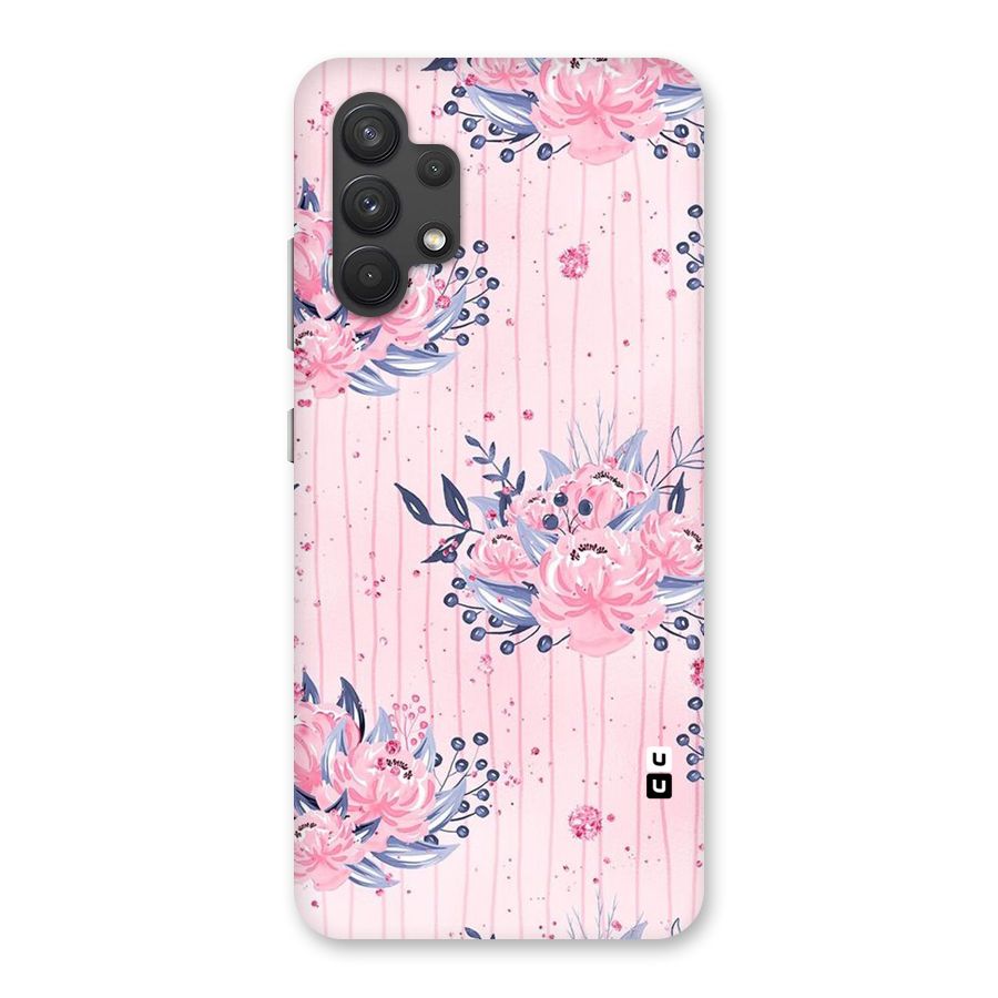 Pink Floral and Stripes Back Case for Galaxy A32