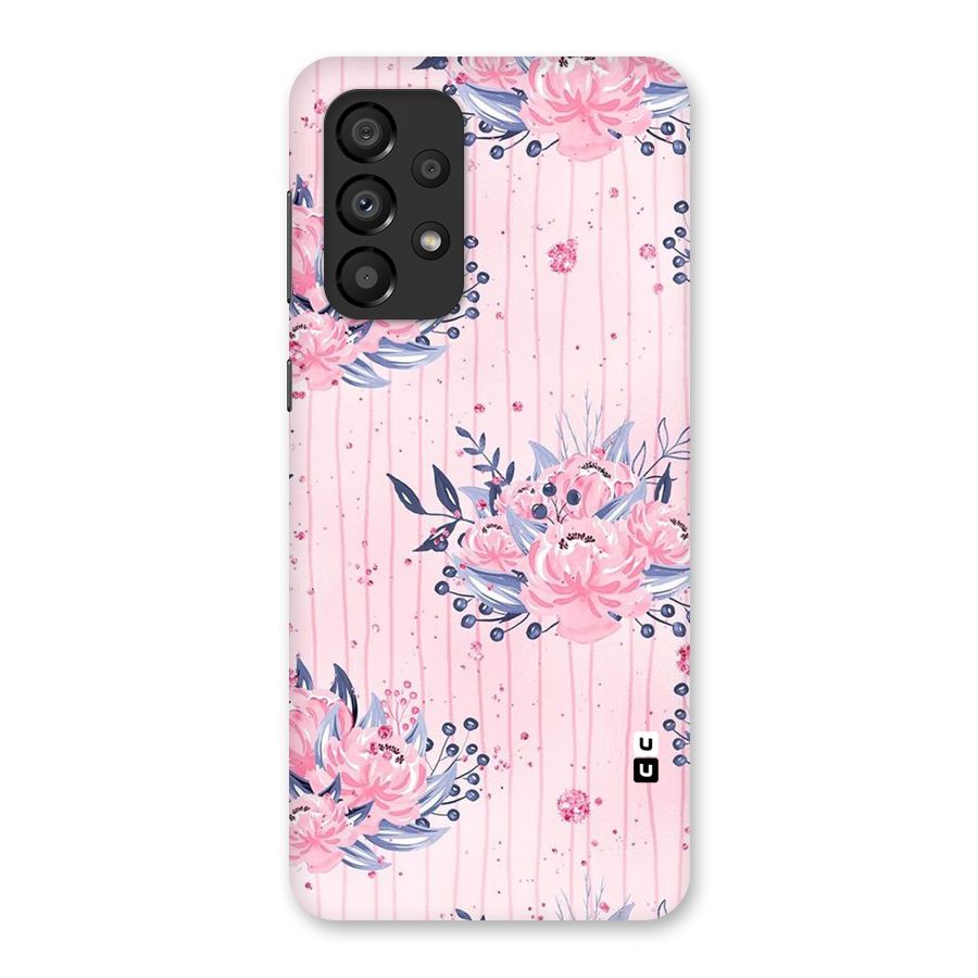 Pink Floral and Stripes Back Case for Galaxy A33 5G