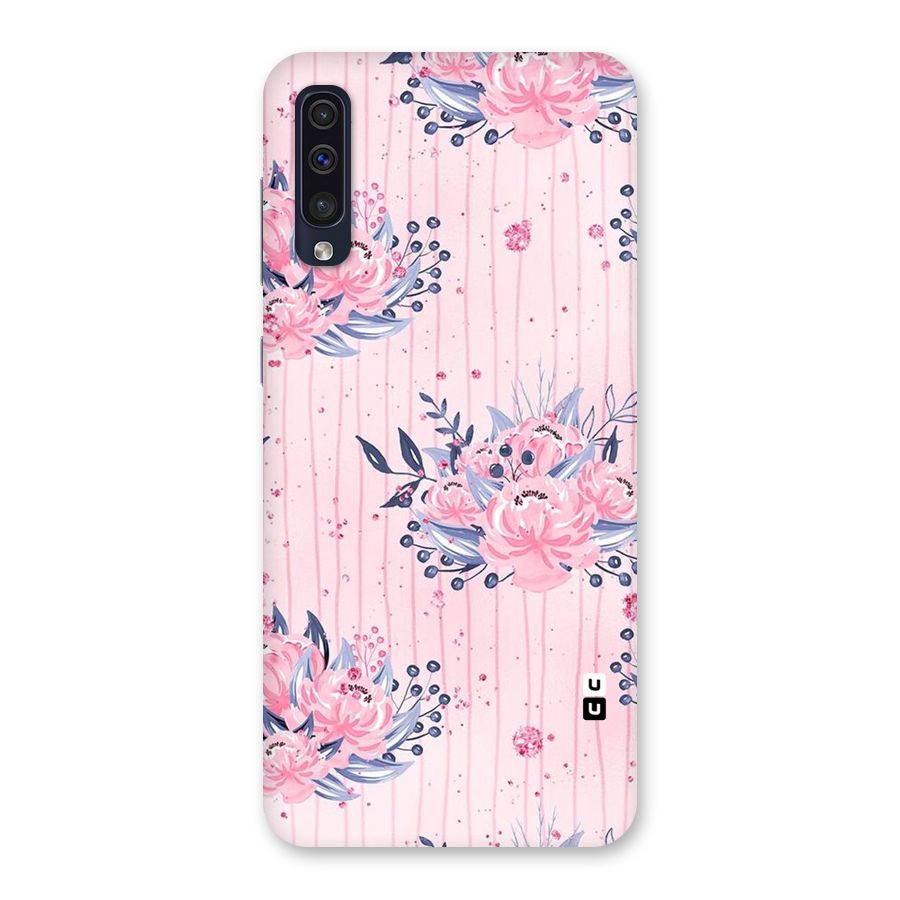 Pink Floral and Stripes Back Case for Galaxy A50