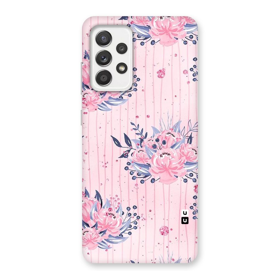 Pink Floral and Stripes Back Case for Galaxy A52