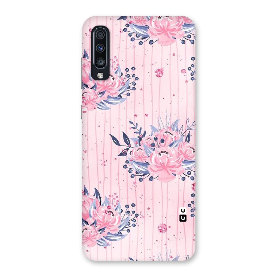 Pink Floral and Stripes Back Case for Galaxy A70
