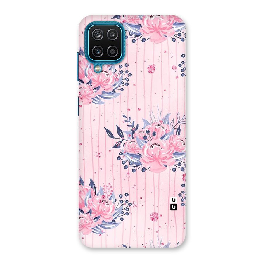 Pink Floral and Stripes Back Case for Galaxy F12