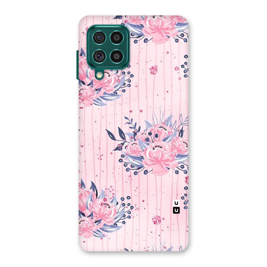 Pink Floral and Stripes Back Case for Galaxy F62