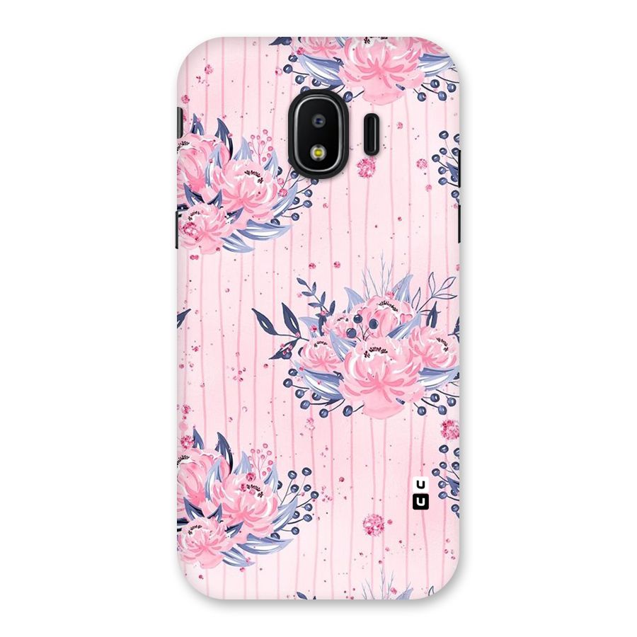 Pink Floral and Stripes Back Case for Galaxy J2 Pro 2018