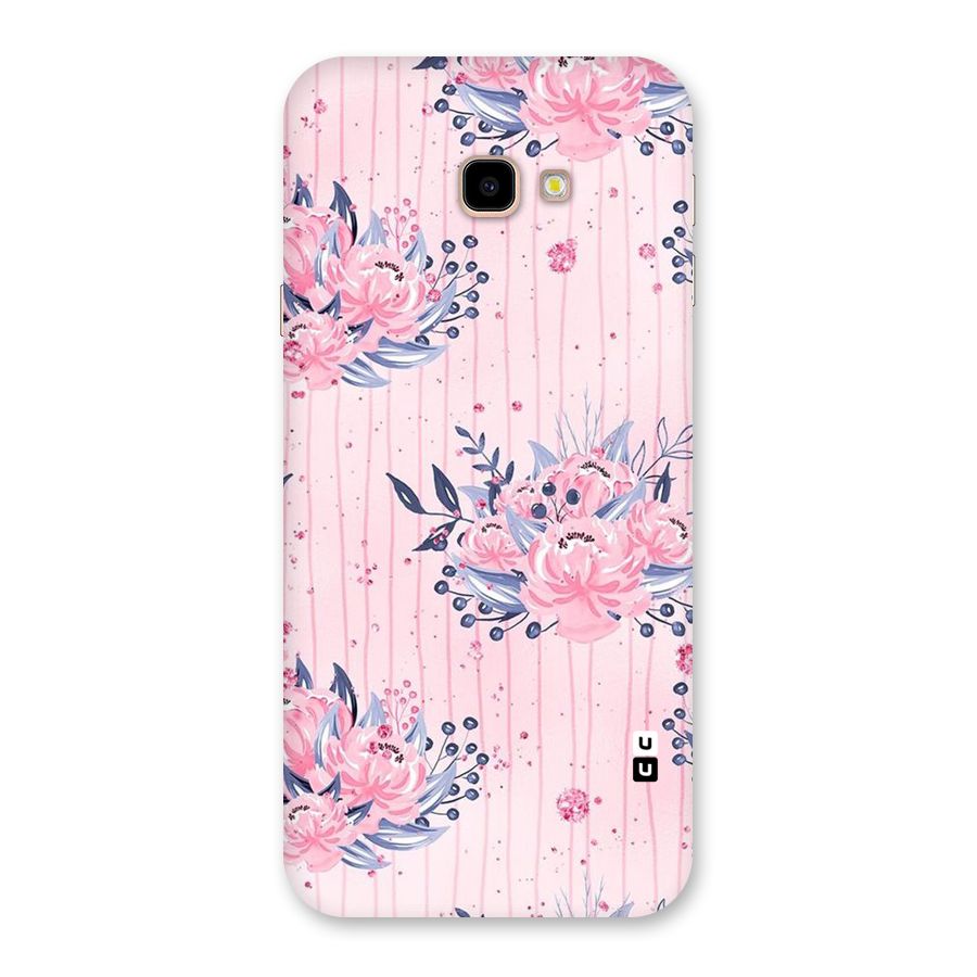 Pink Floral and Stripes Back Case for Galaxy J4 Plus
