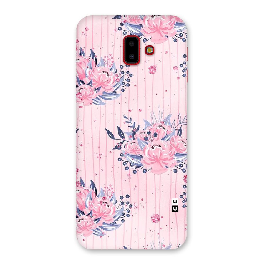 Pink Floral and Stripes Back Case for Galaxy J6 Plus