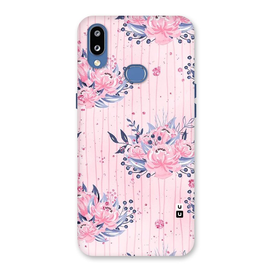Pink Floral and Stripes Back Case for Galaxy M01s
