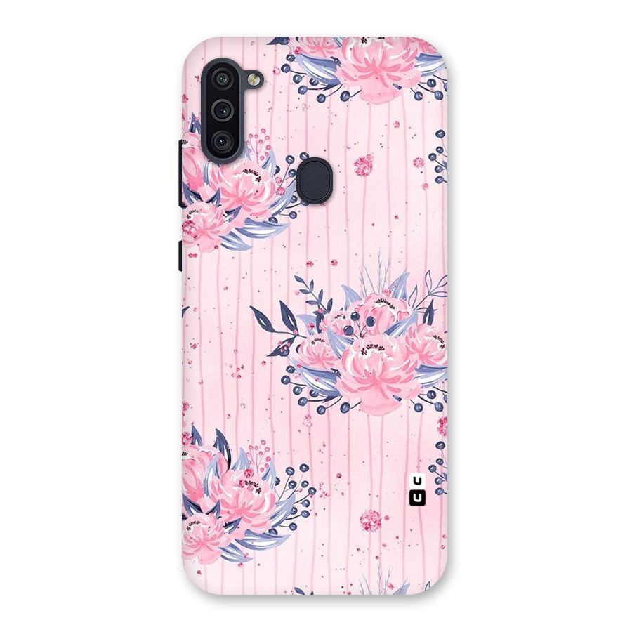 Pink Floral and Stripes Back Case for Galaxy M11