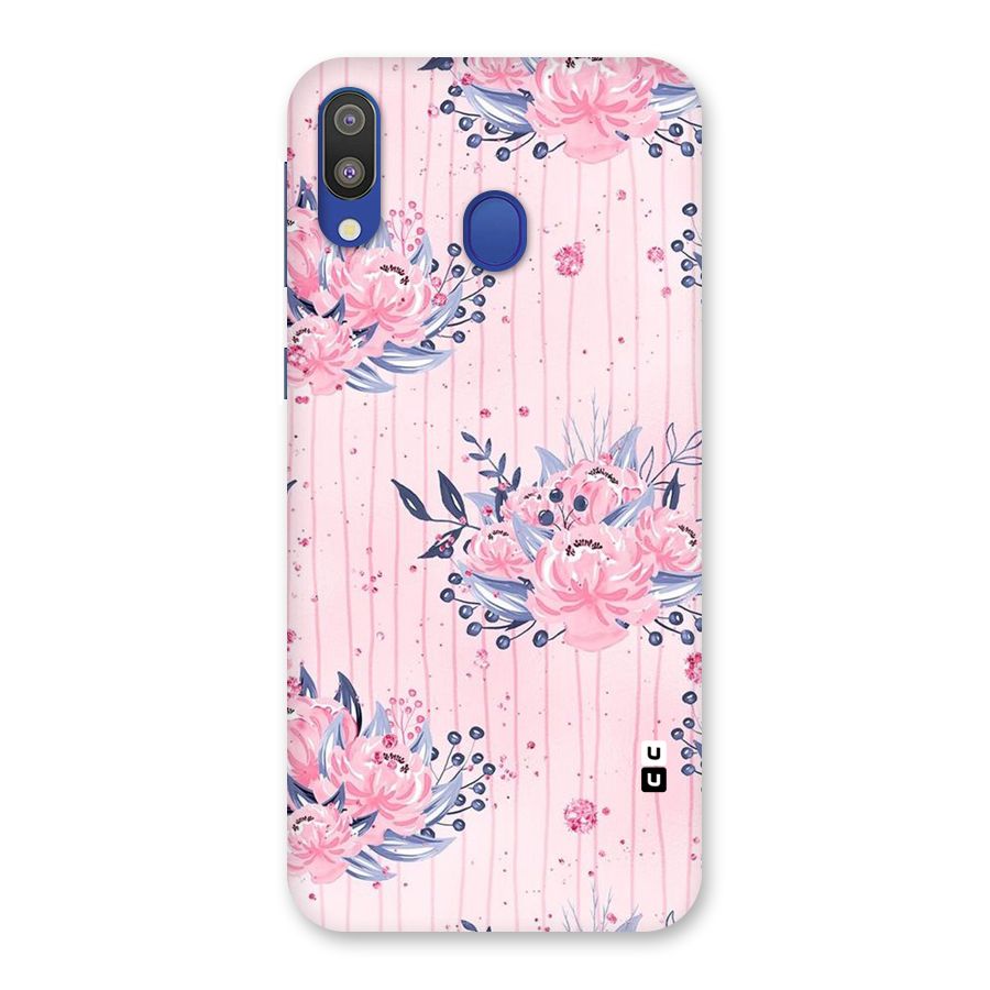 Pink Floral and Stripes Back Case for Galaxy M20