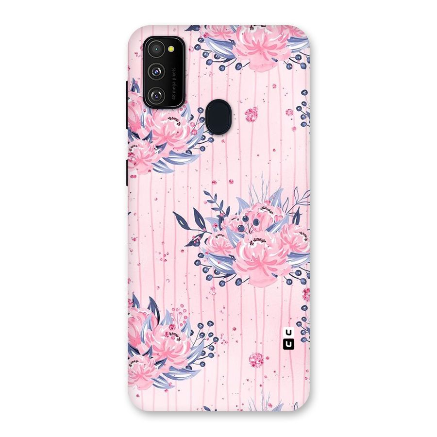 Pink Floral and Stripes Back Case for Galaxy M30s