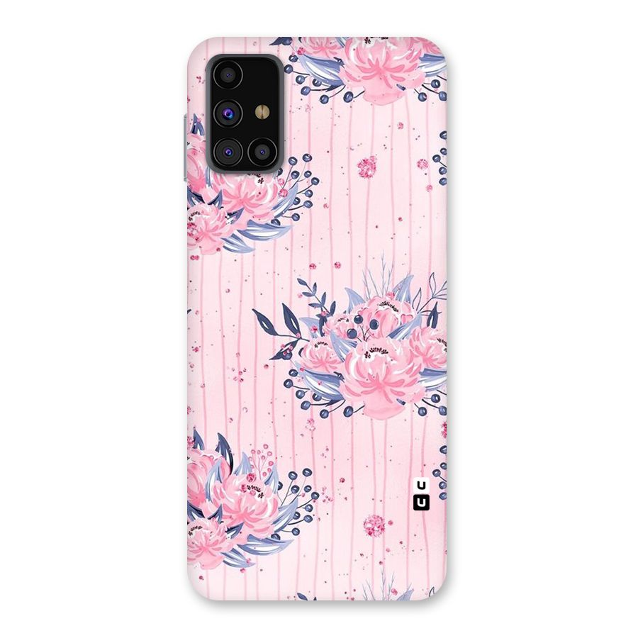 Pink Floral and Stripes Back Case for Galaxy M31s