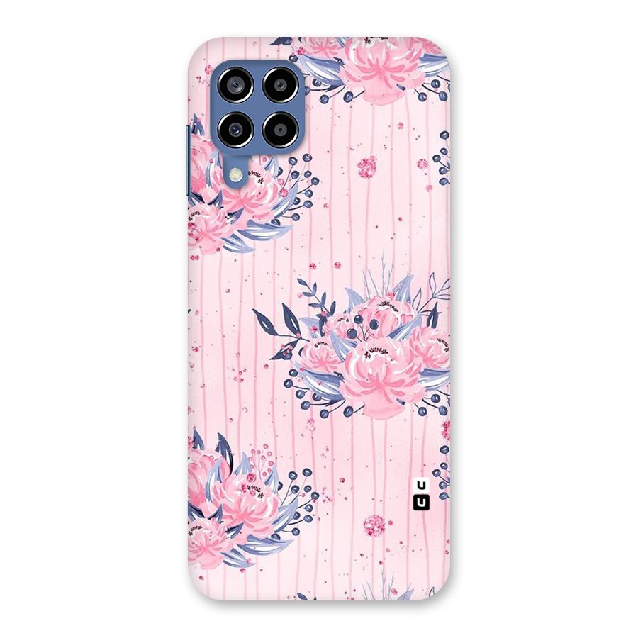 Pink Floral and Stripes Back Case for Galaxy M53 5G