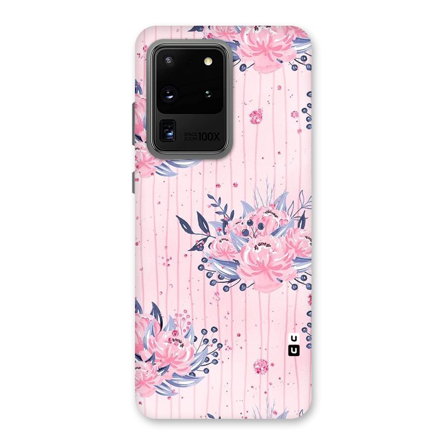 Pink Floral and Stripes Back Case for Galaxy S20 Ultra
