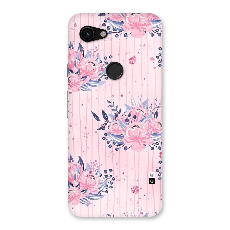 Pink Floral and Stripes Back Case for Google Pixel 3a