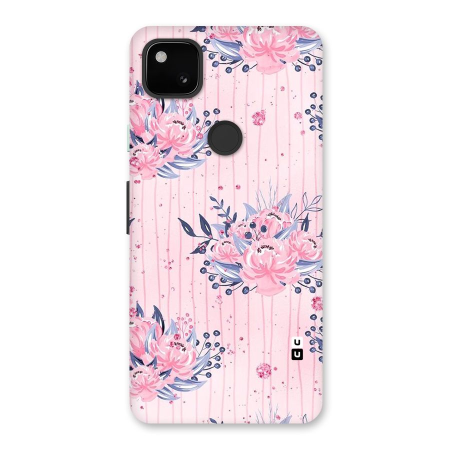Pink Floral and Stripes Back Case for Google Pixel 4a
