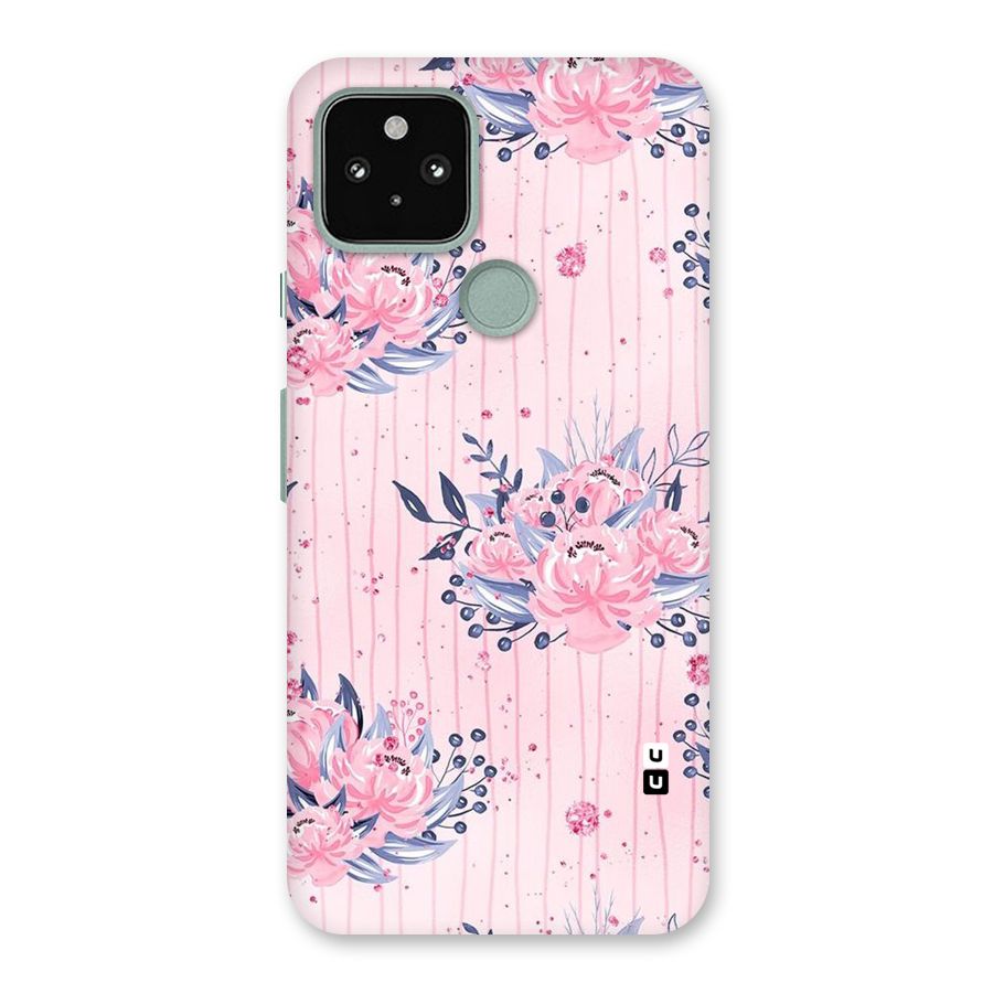 Pink Floral and Stripes Back Case for Google Pixel 5