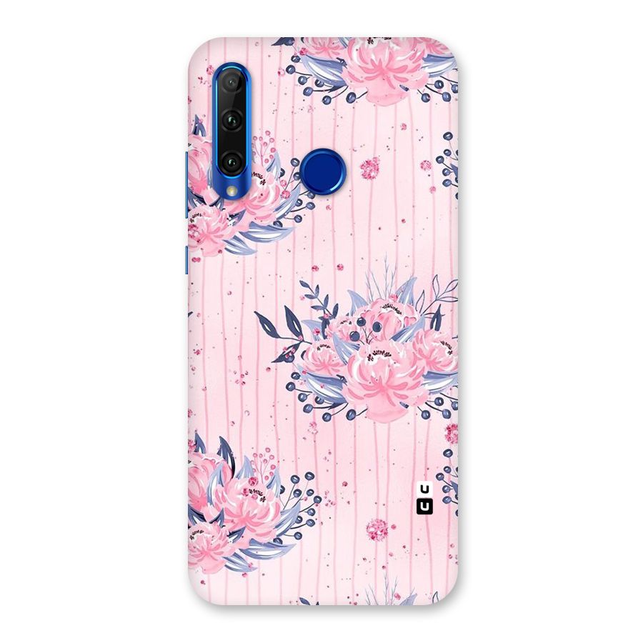Pink Floral and Stripes Back Case for Honor 20i