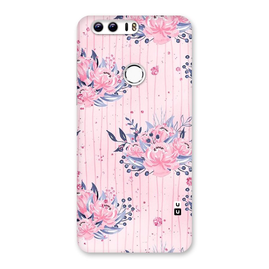Pink Floral and Stripes Back Case for Honor 8