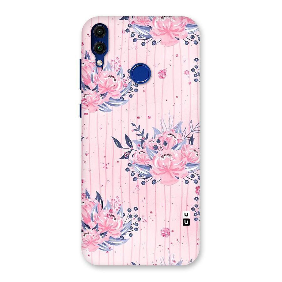 Pink Floral and Stripes Back Case for Honor 8C