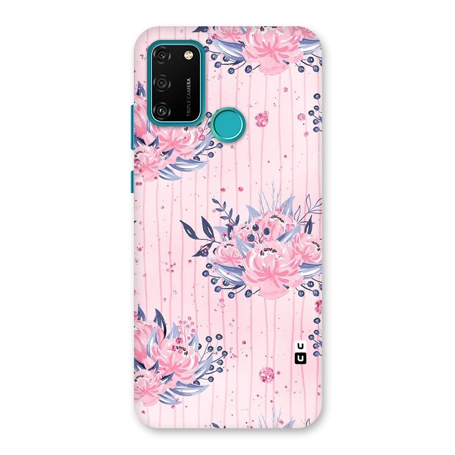 Pink Floral and Stripes Back Case for Honor 9A