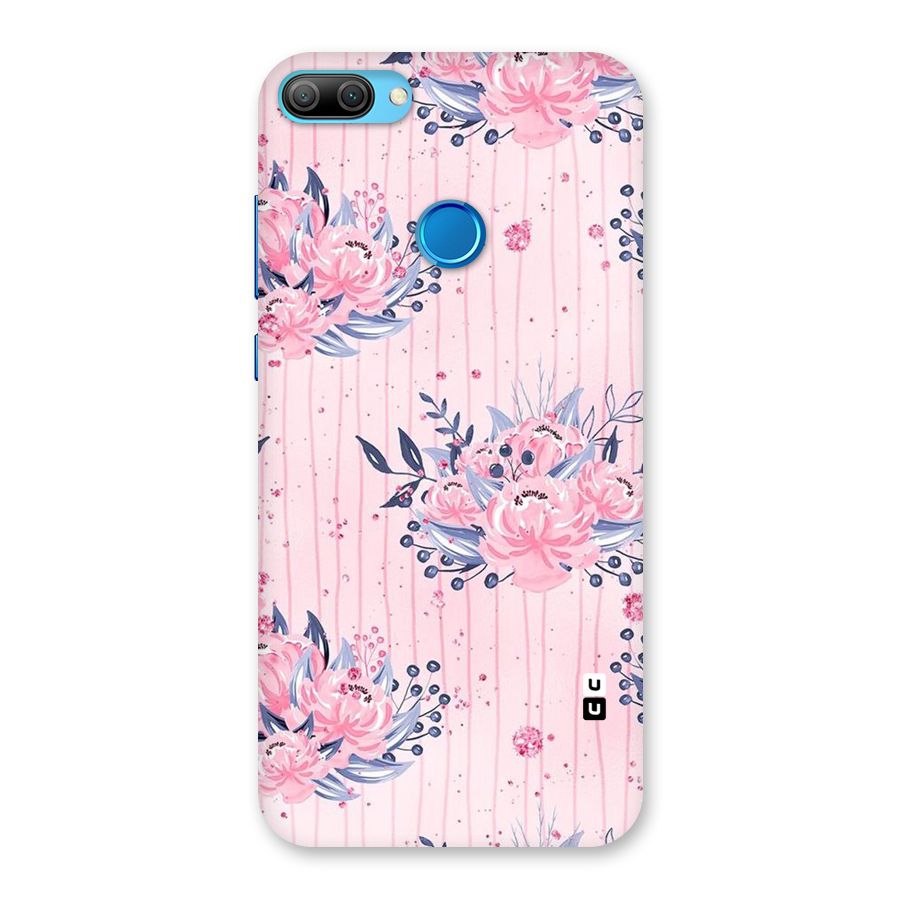 Pink Floral and Stripes Back Case for Honor 9N