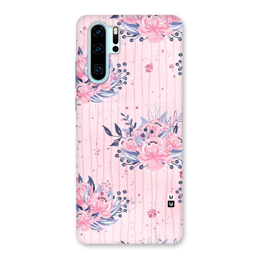 Pink Floral and Stripes Back Case for Huawei P30 Pro