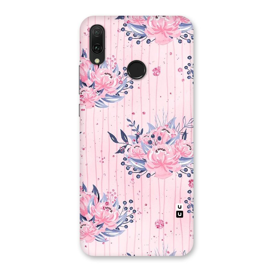 Pink Floral and Stripes Back Case for Huawei Y9 (2019)