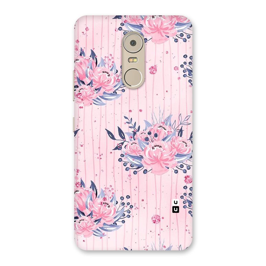 Pink Floral and Stripes Back Case for Lenovo K6 Note
