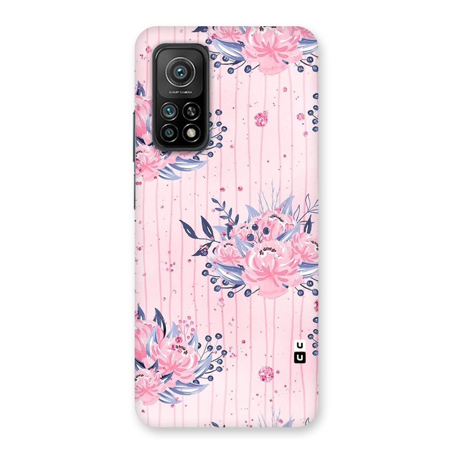 Pink Floral and Stripes Back Case for Mi 10T 5G