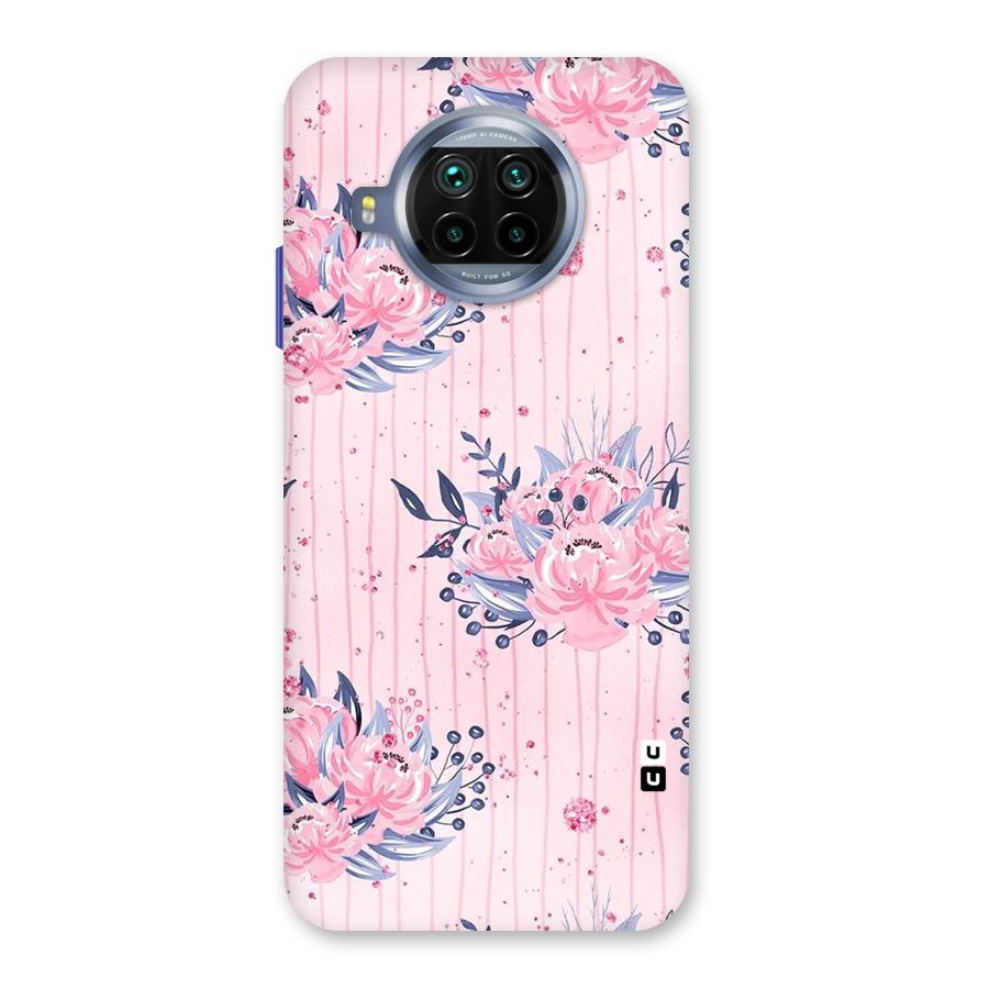Pink Floral and Stripes Back Case for Mi 10i