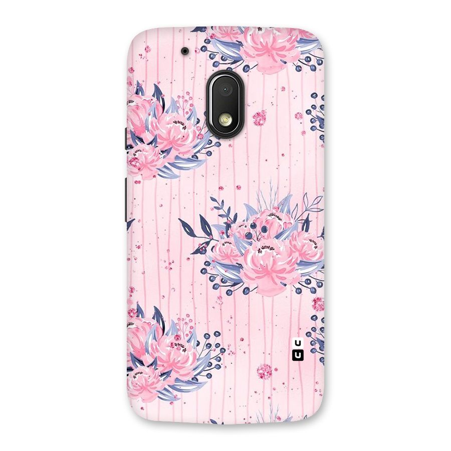 Pink Floral and Stripes Back Case for Moto G4 Play