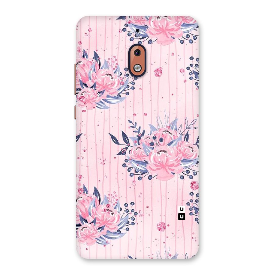 Pink Floral and Stripes Back Case for Nokia 2.1