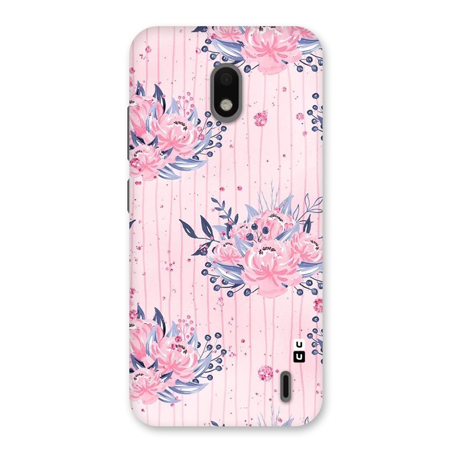 Pink Floral and Stripes Back Case for Nokia 2.2