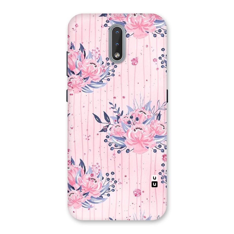 Pink Floral and Stripes Back Case for Nokia 2.3