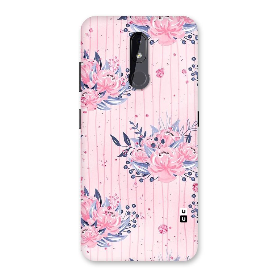 Pink Floral and Stripes Back Case for Nokia 3.2