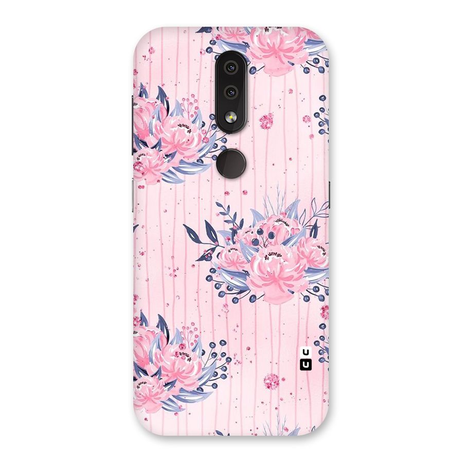 Pink Floral and Stripes Back Case for Nokia 4.2