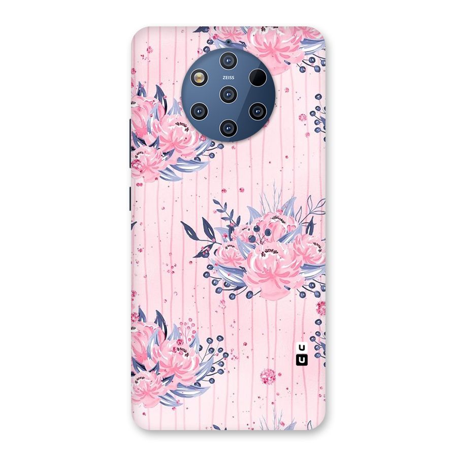 Pink Floral and Stripes Back Case for Nokia 9 PureView