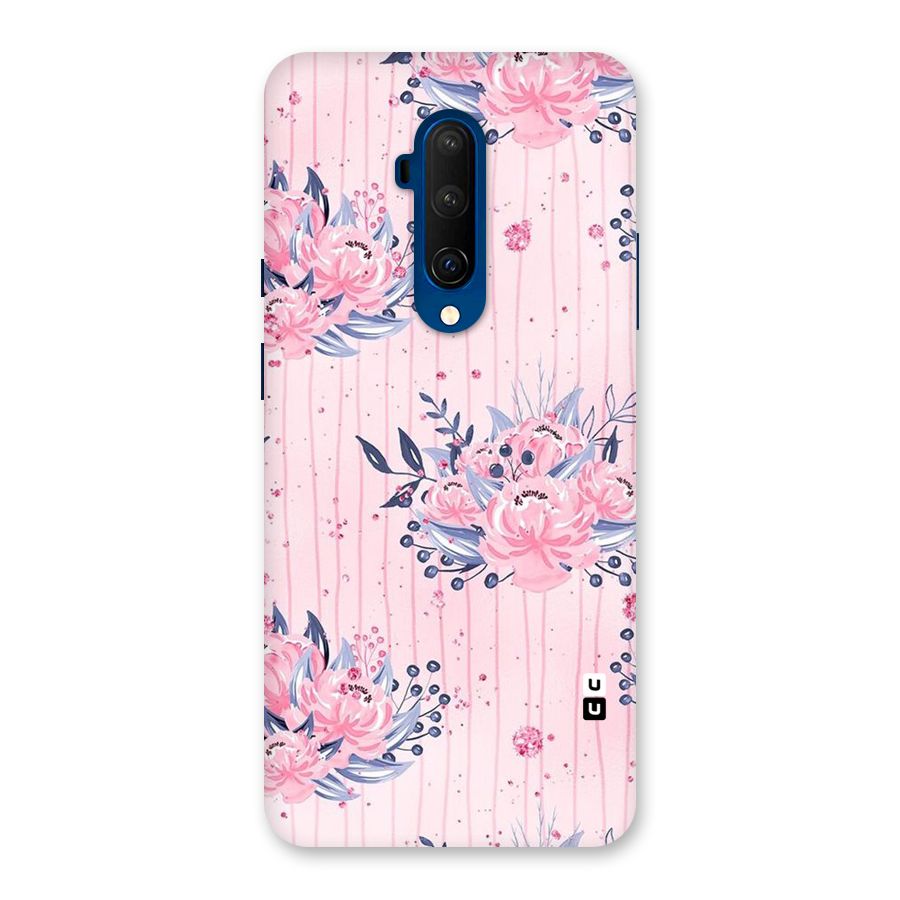 Pink Floral and Stripes Back Case for OnePlus 7T Pro