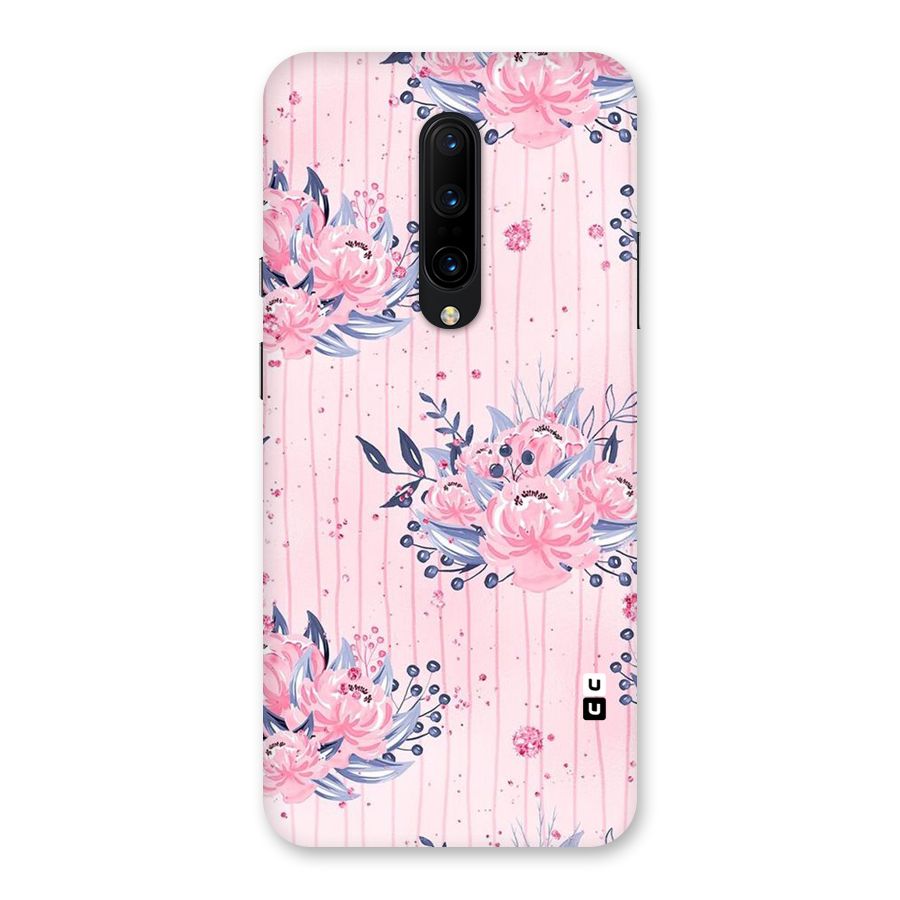 Pink Floral and Stripes Back Case for OnePlus 7 Pro