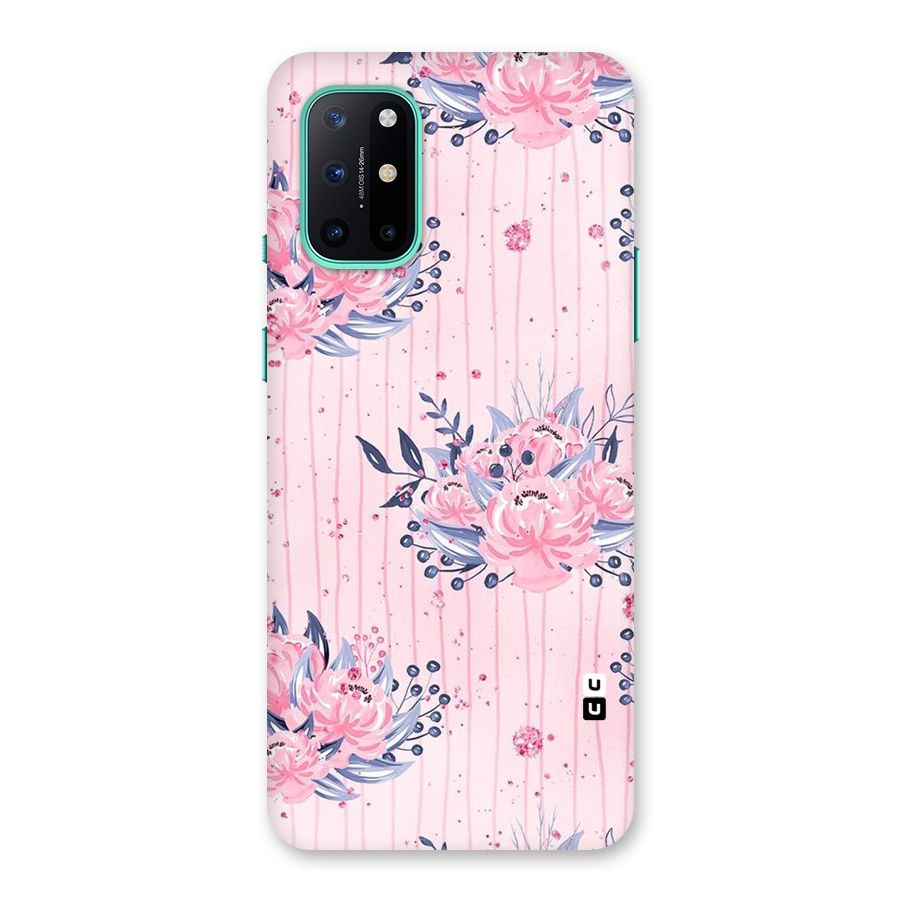 Pink Floral and Stripes Back Case for OnePlus 8T