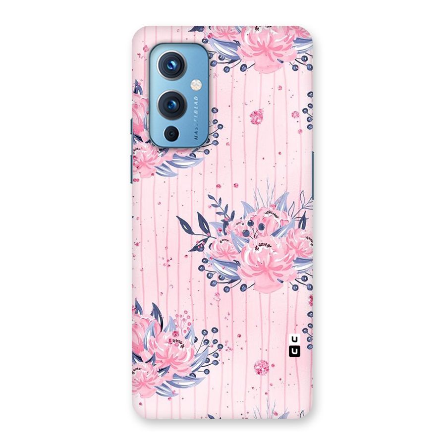 Pink Floral and Stripes Back Case for OnePlus 9