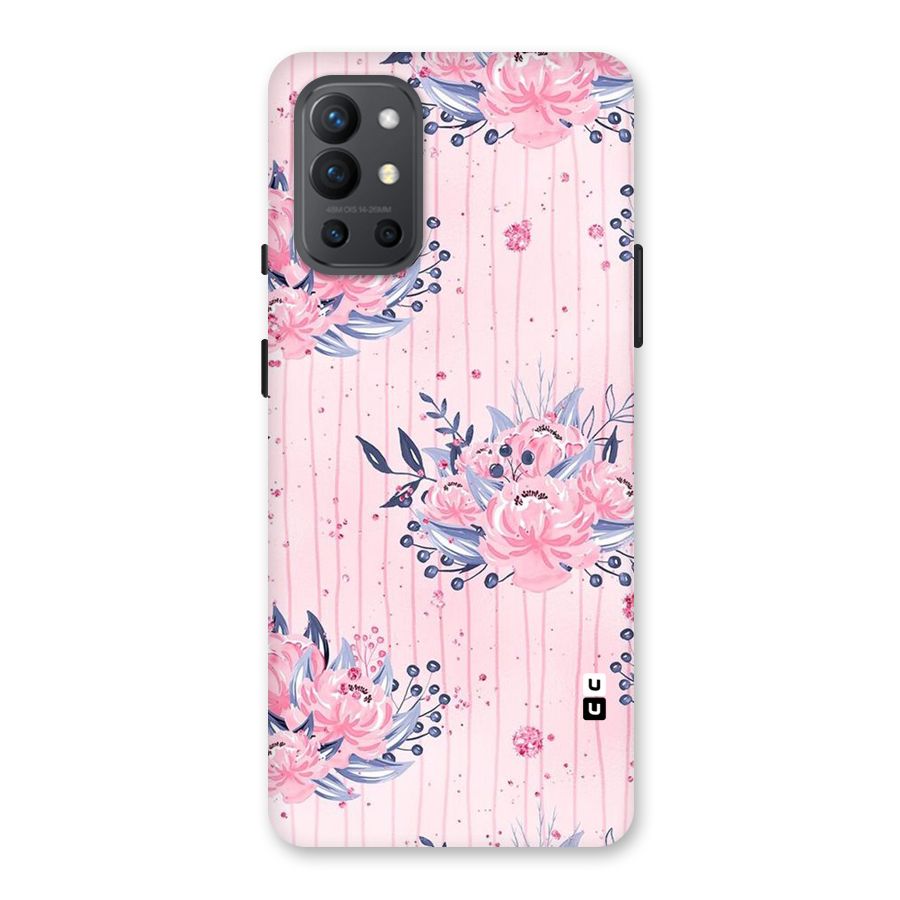 Pink Floral and Stripes Back Case for OnePlus 9R