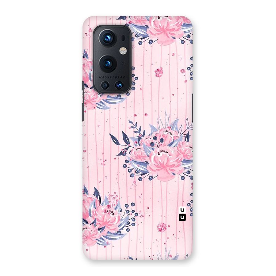 Pink Floral and Stripes Back Case for OnePlus 9 Pro