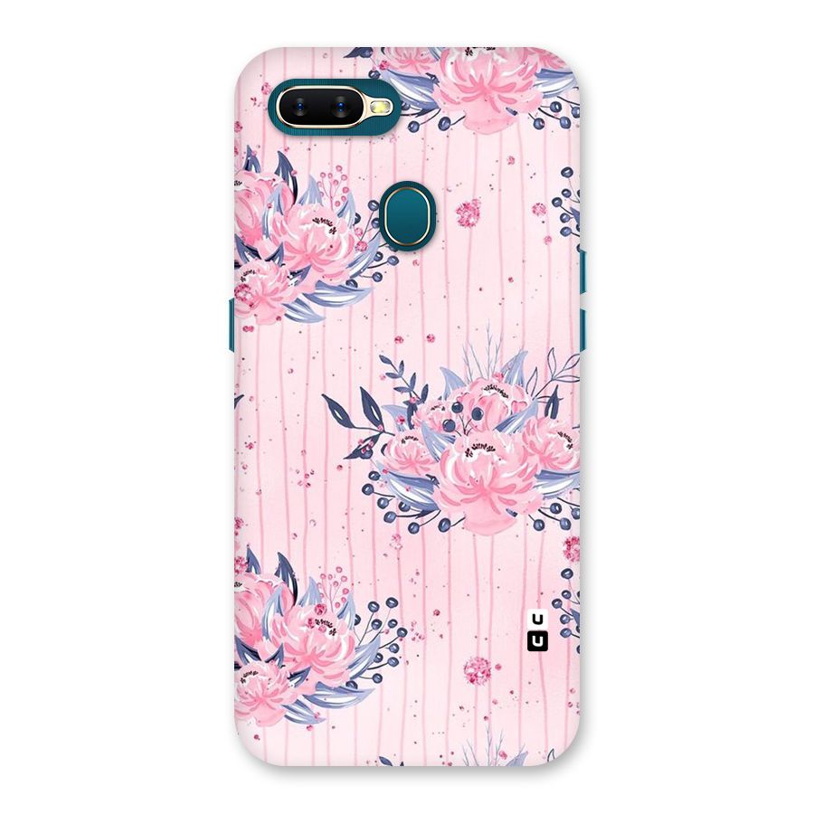 Pink Floral and Stripes Back Case for Oppo A11k