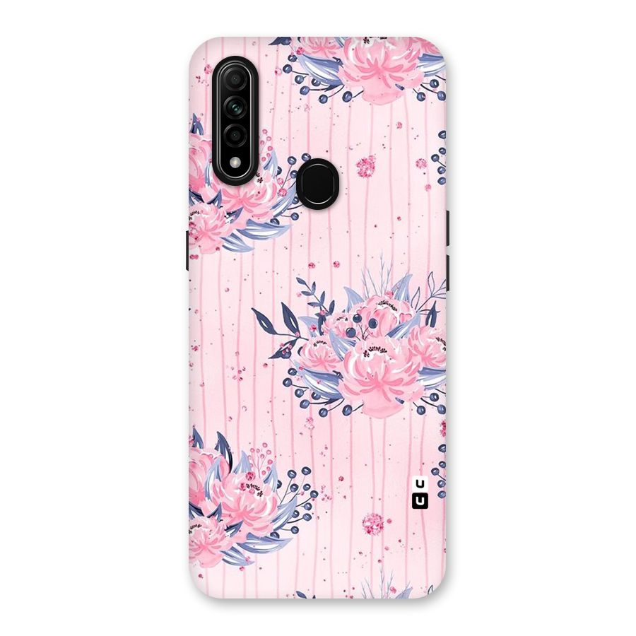 Pink Floral and Stripes Back Case for Oppo A31