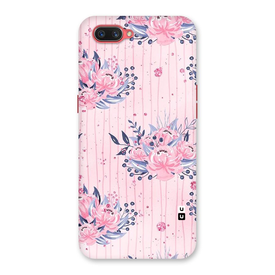 Pink Floral and Stripes Back Case for Oppo A3s