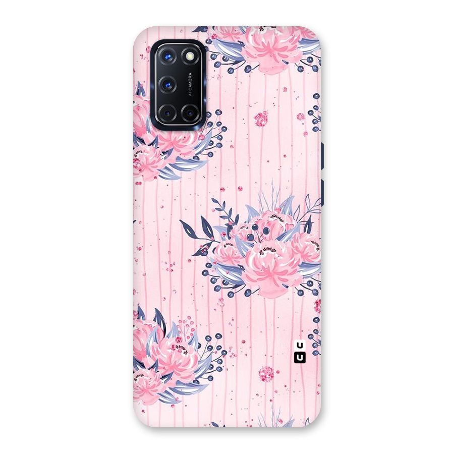 Pink Floral and Stripes Back Case for Oppo A52
