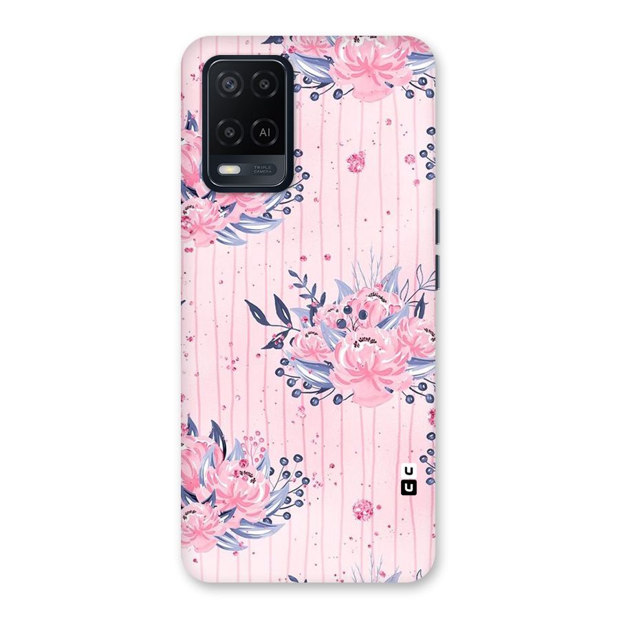 Pink Floral and Stripes Back Case for Oppo A54