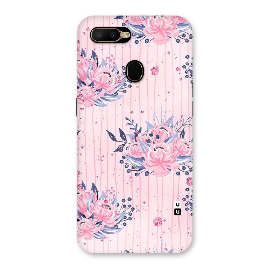 Pink Floral and Stripes Back Case for Oppo A5s
