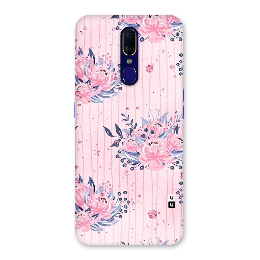 Pink Floral and Stripes Back Case for Oppo A9